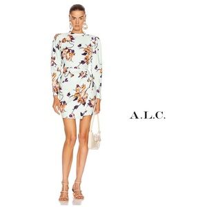 NEW A.L.C. Jane Mint & Orange Floral Print Women's Dress